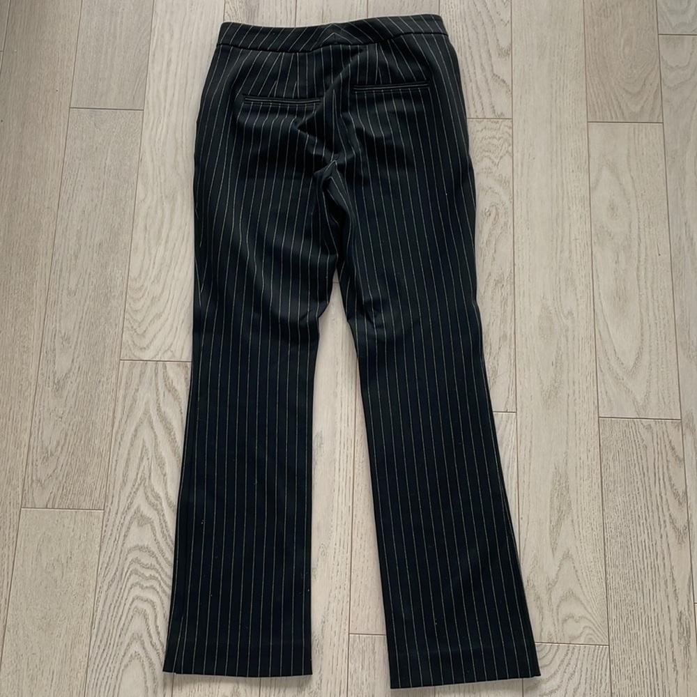 White House Black Market Black Pinstripe Boot-Cut Pants - Picture 4 of 8